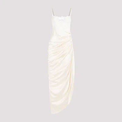 Shop Jacquemus Black La Robe Saudade Long Dress In White