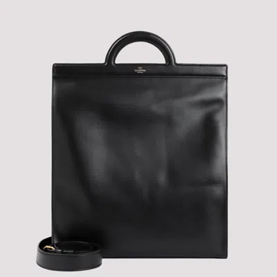 Shop Valentino Black Leather Medium Tote