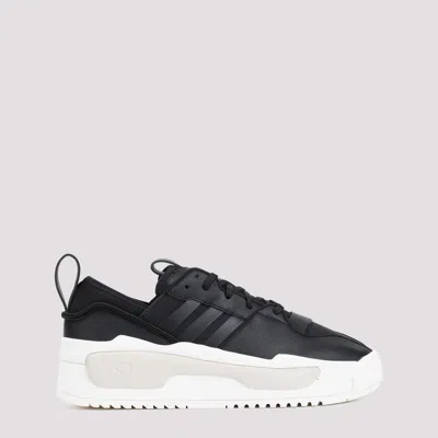 Shop Y-3 Black Leather Rivalry Sneakers