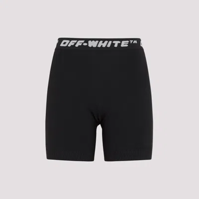 Shop Off-white Black Logo Band Stretch Sports Shorts
