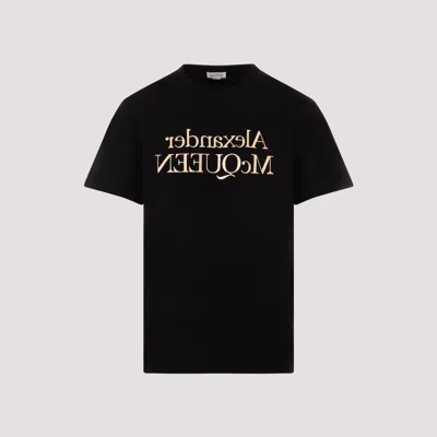 Shop Alexander Mcqueen Black Logo Cotton T-shirt