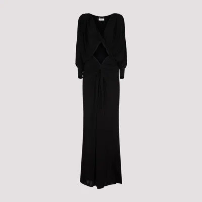 Shop Saint Laurent Black Long Cut Out Dress