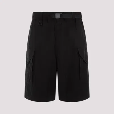 Shop Y-3 Black Lyocell Twill Shorts