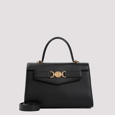 Shop Versace Black Mini Top Handle Calf Leather Bag