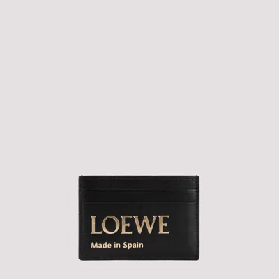Shop Loewe Black Nappa Calf Skin Embossed Plain Cardholder