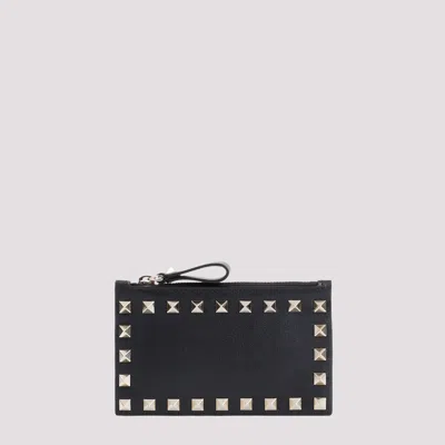 Shop Valentino Black Nappa Leather Credit Card Case