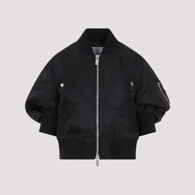 Shop Sacai Black Nylon Jacket