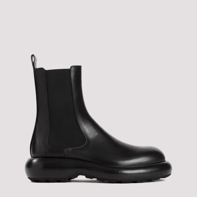 Shop Jil Sander Black Patent Calf Leather Ankle Boot