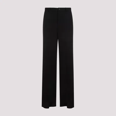 Shop Balenciaga Black Regular Fit Wool Pants
