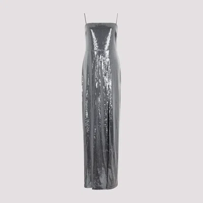 Shop Rotate Birger Christensen Black Sequin Polyester Slit Dress