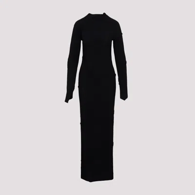 Shop Balenciaga Black Spiral Viscose Maxi Dress
