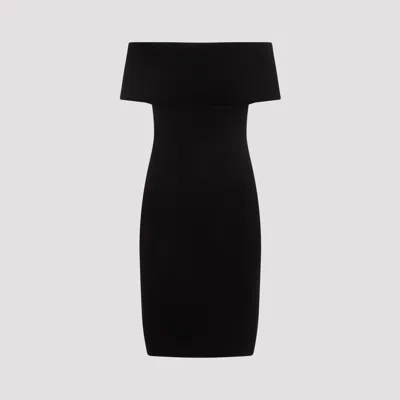 Shop Bottega Veneta Black Textured Technical Nylon Midi Dress