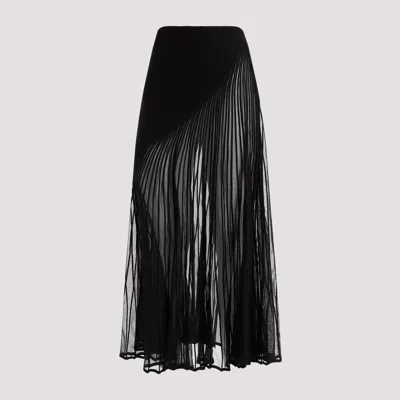 Shop Alaïa Black Twisted Viscose Skirt