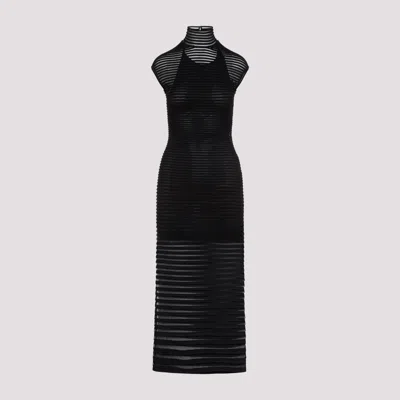 Shop Alaïa Black Viscose Long Dress