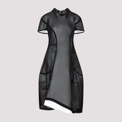 Shop Comme Des Garçons Black White Polyester Mini Dress