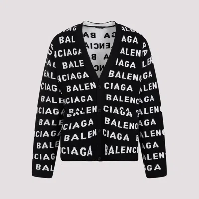Shop Balenciaga Black Wool Cardigan