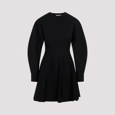 Shop Alexander Mcqueen Black Wool Dress