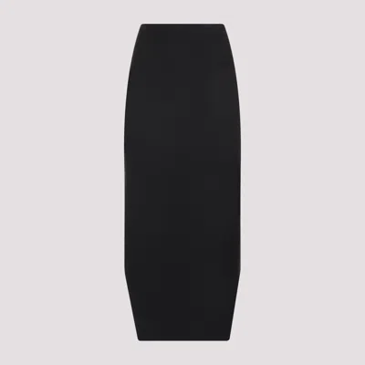 Shop Givenchy Black Wool Front Kick Skirt