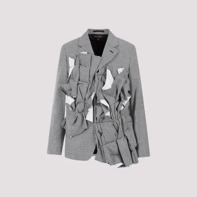 Shop Comme Des Garçons Black Wool Jacket In Grey