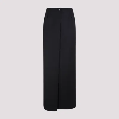 Shop Givenchy Black Wool Low Waist Skirt