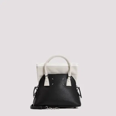 Shop Maison Margiela Black, Greige And White 5ac Classique Micro Leather Handbag