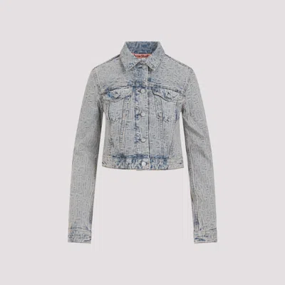 Shop Acne Studios Blue Beige Cotton Jacket
