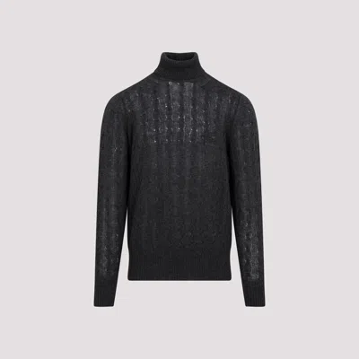 Shop Etro Blue Cashmere Turtleneck Sweater