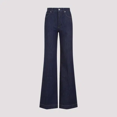 Shop Dolce & Gabbana Blue Cotton 5 Pockets Pants