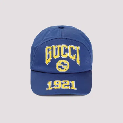 Shop Gucci Blue Cotton College Hat