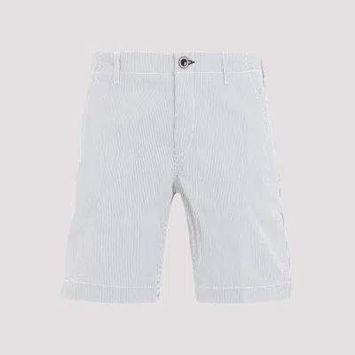 Shop Vilebrequin Blue Cotton Chino Stripe Shorts