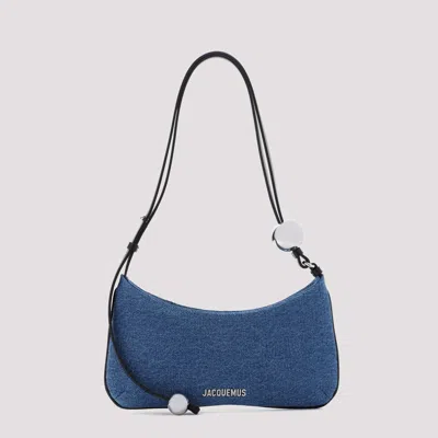 Shop Jacquemus Blue Cotton Le Bisou Perle Handbag