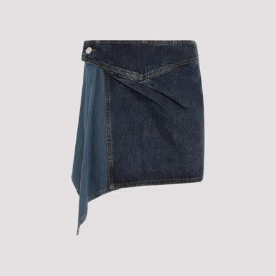 Shop Isabel Marant Blue Junie Denim Cotton Mini Skirt