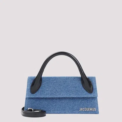 Shop Jacquemus Blue Le Chiquito Long Cotton Handbag