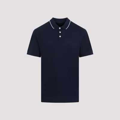 Shop Giorgio Armani Blue Night Cotton Polo