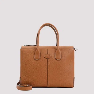 Shop Tod's Brown Di Grained Leather Bag