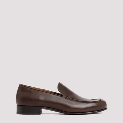 Shop The Row Brown Flynn Calf Leather Loafers