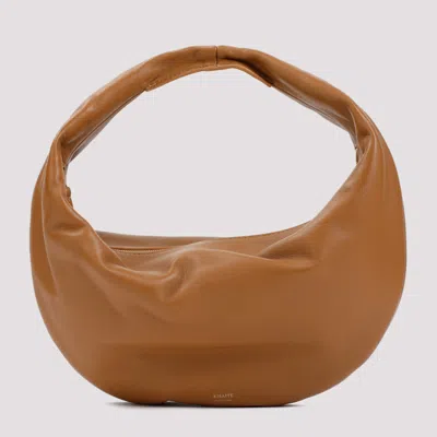 Shop Khaite Brown Olivia Hobo Medium Calf Leather Shoulder Bag In Nude & Neutrals