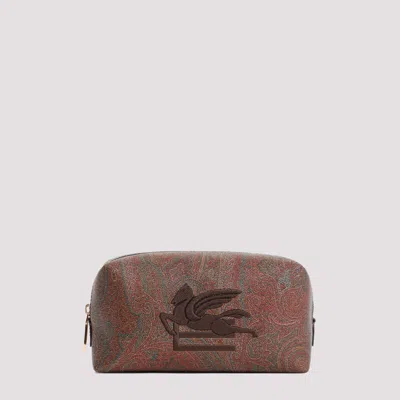 Shop Etro Brown S Paisley Fabric Pouch