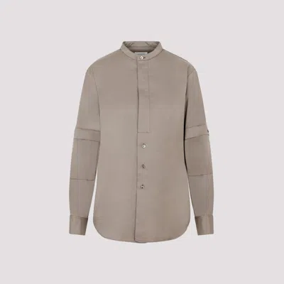 Shop Lemaire Brown Squirrel Cotton Officer Collar Shirt In Nude & Neutrals