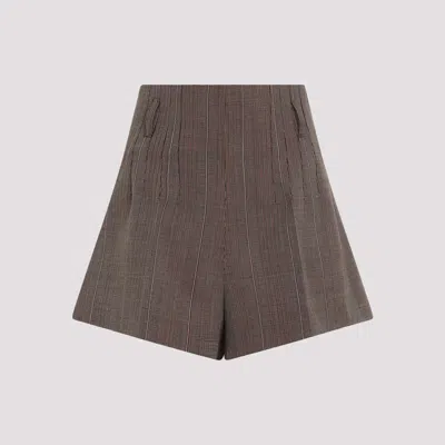 Shop Prada Brown Wool Shorts