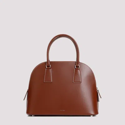 Shop The Row Cherry Wood Nina Calf Leather Shoulder Bag In Brown