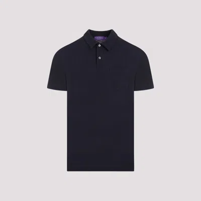 Shop Ralph Lauren Purple Label Classic Chairman Navy Blue Cotton Pique Polo