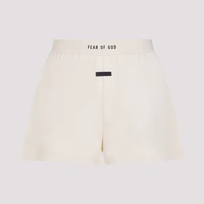 Shop Fear Of God Cream Cotton Loungewear Shorts In White