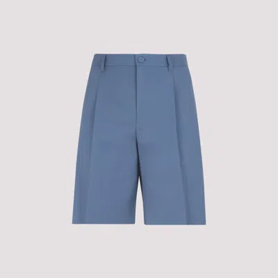 Shop Dior Dark Blue Cotton Chino Shorts
