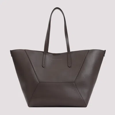 Shop Brunello Cucinelli Dark Brown Leather Handbag