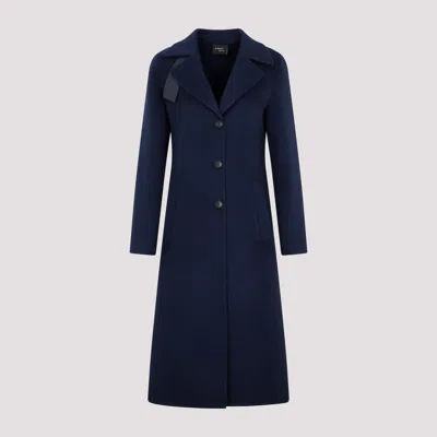 Shop Akris Denim Blue Faby Cashmere Coat