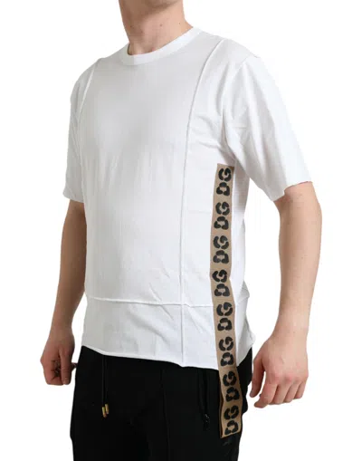 Shop Dolce & Gabbana White Logo Crew Neck Short Sleeves T-shirt
