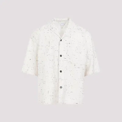 Shop Bottega Veneta Dove White Light Criss Cross Shirt