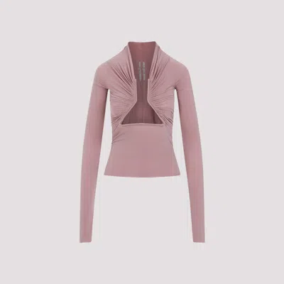 Shop Rick Owens Dusty Pink Prong Cupro T-shirt In Pink & Purple