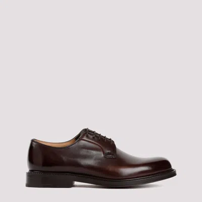 Shop Church's Ebony Brown Calf Leather Shannon Lace Up Shoes